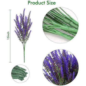 Outdoor Artificial Lavender Flowers - UV Resistant Faux Plants